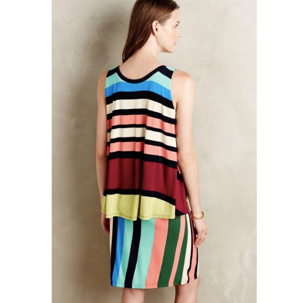 Anthropologie Maeve Davina Dress in Multicolor Stripes Women's Size XS - Picture 9 of 9